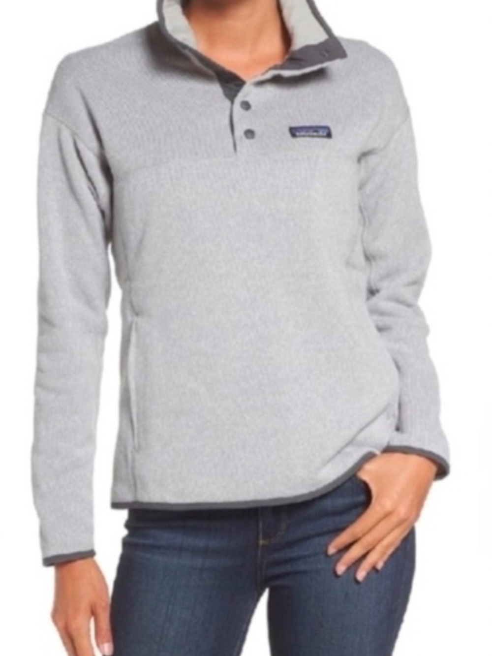 Patagonia Light Gray Zip-Up Fleece Pullover